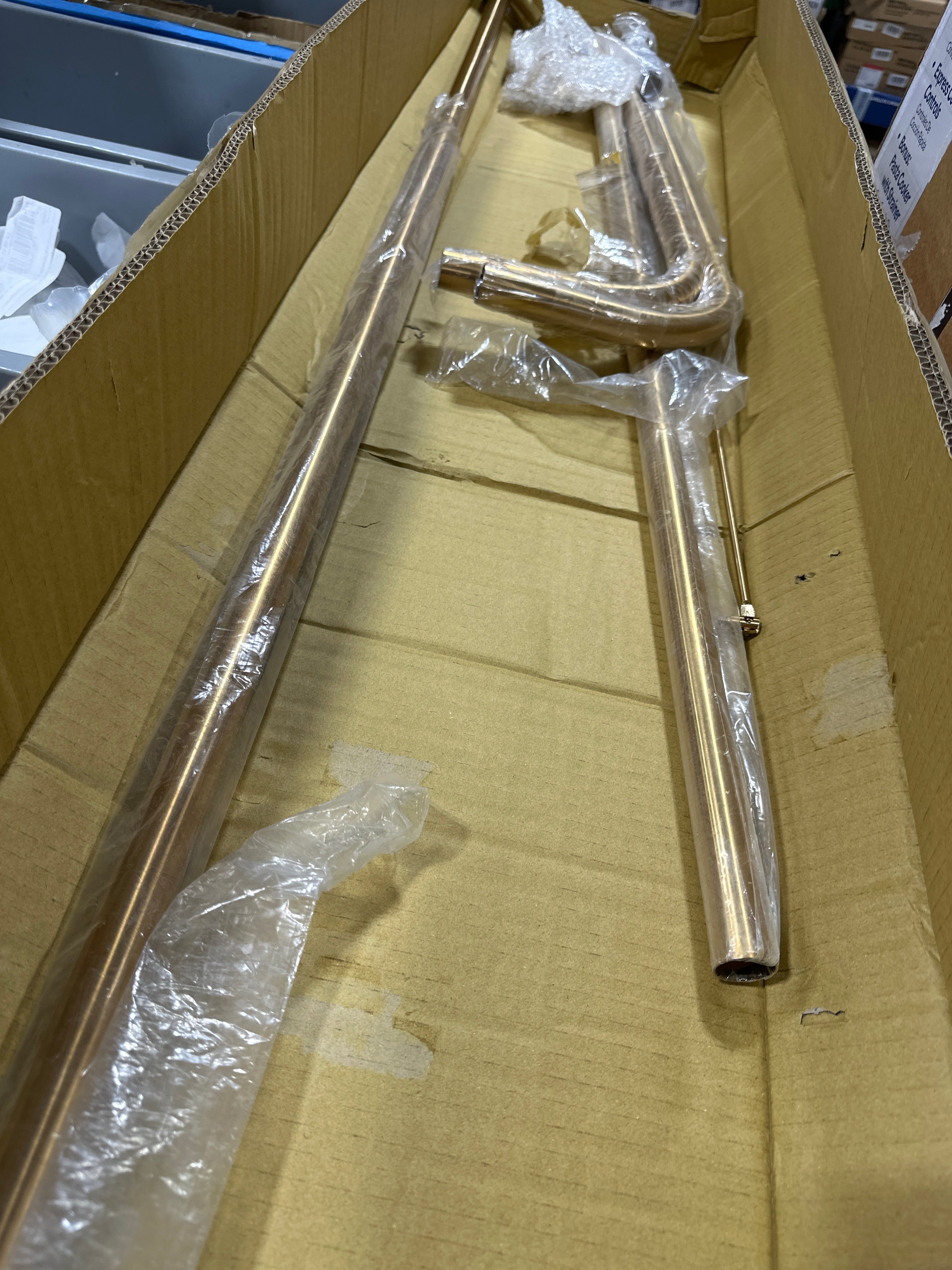 Signature Hardware 482884 60" x 27" Rectangle Brass Shower Rod
