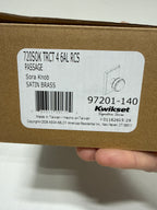Kwikset 720SOKTRCT Sora Passage Door Knob Set with Rectangle Rose Satin Brass
