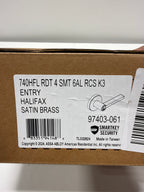 Kwikset 740Hflrdt-S Halifax Single Cylinder Keyed Entry Door Lever Set - Brass