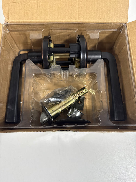 Trafford Lever Passage Door Lock with 6AL Latch and RCS Strike Venetian Bronze Finish