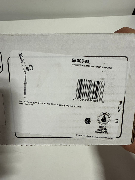 Delta 55085 Trinsic 1.75 GPM Single Function Hand Shower Package - Includes Hose and Holder Matte Black