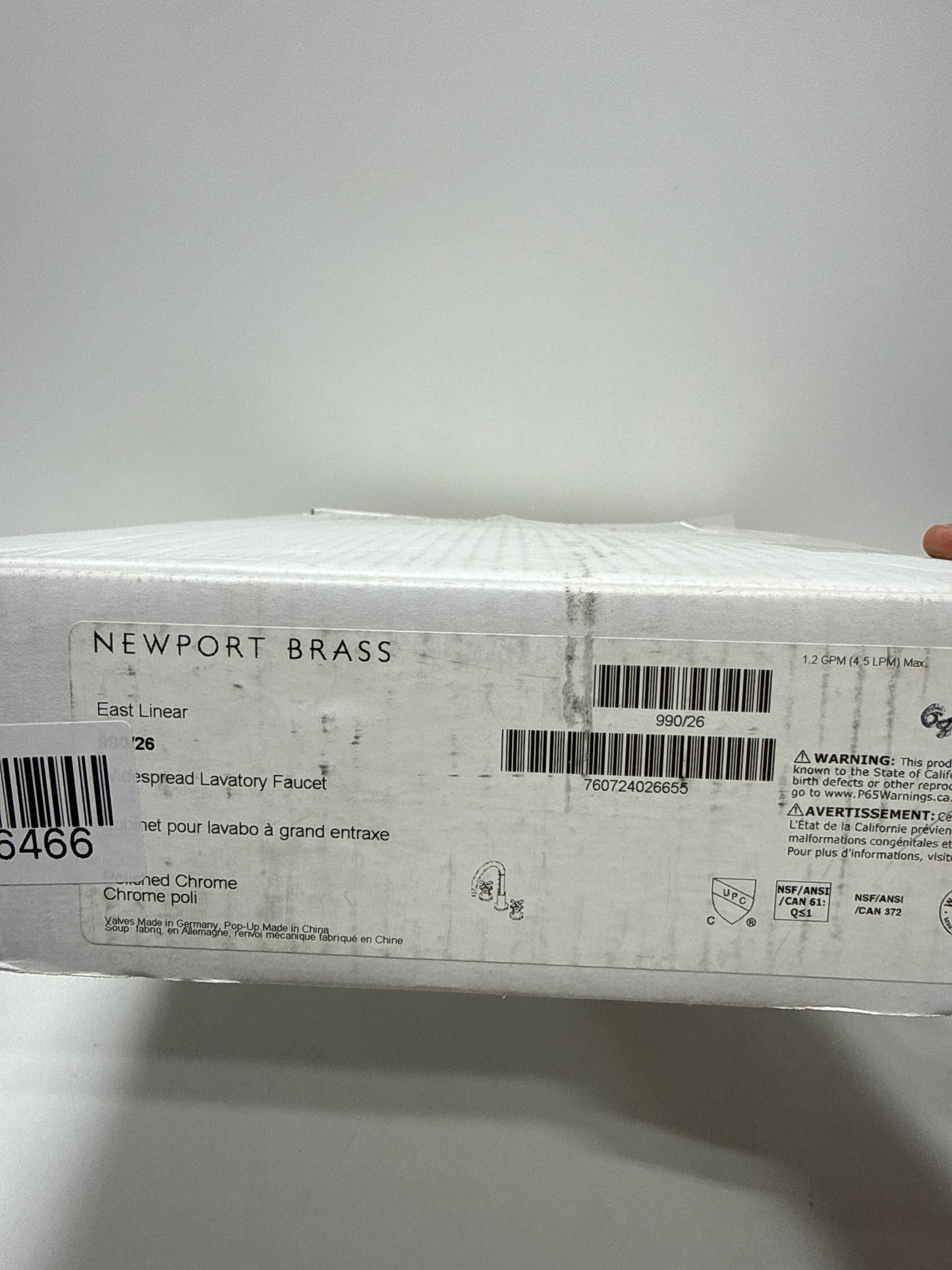 Newport Brass 990 East Linear 1.2 GPM Widespread Bathroom Faucet with Pop-up Drain Assembly Polished Chrome