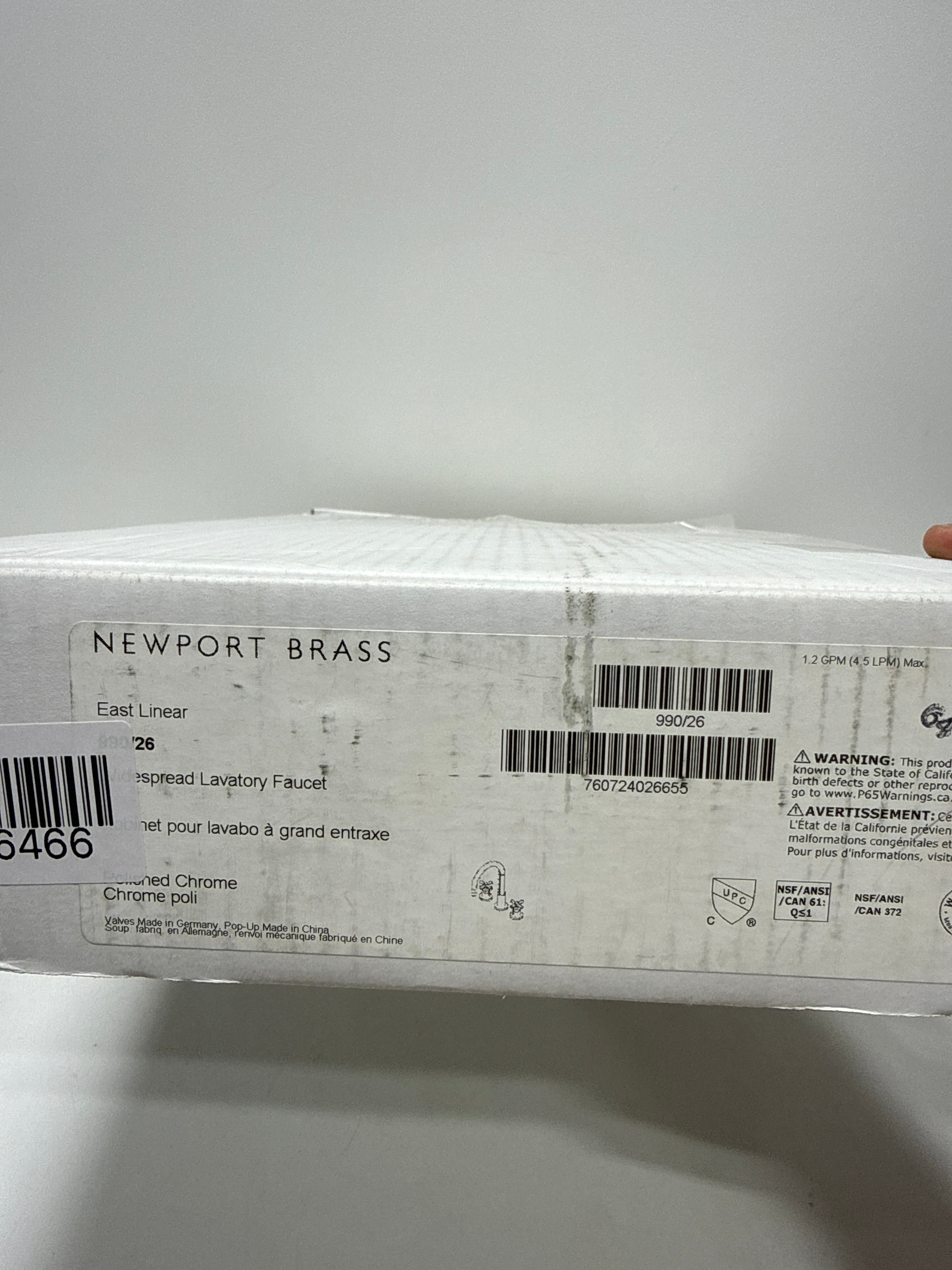 Newport Brass 990 East Linear 1.2 GPM Widespread Bathroom Faucet with Pop-up Drain Assembly Polished Chrome