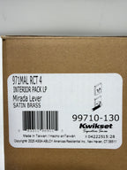 Kwikset 971MALRCT Mirada Lever Keyed Entry Handleset Interior Pack with Fluted Handle and Rectangle Rose Satin Brass Door Hardware Handlesets Keyed