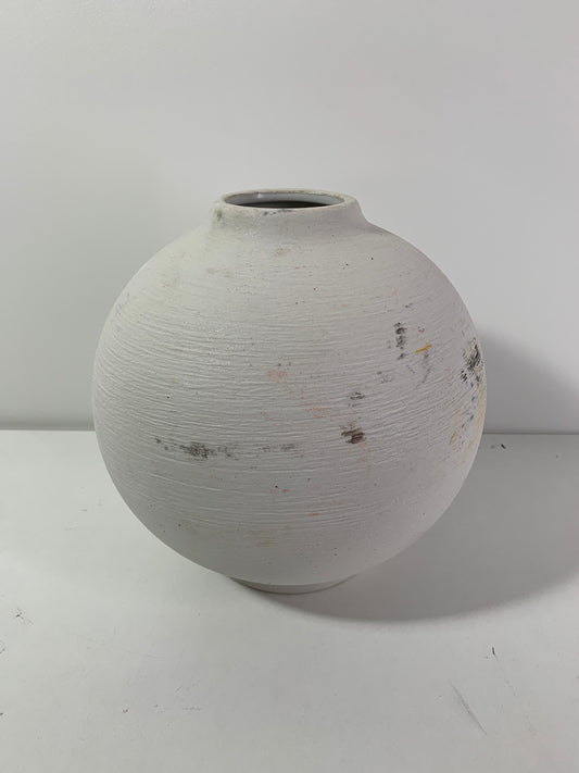 Small Ceramic Rustic Artisan Vase - Threshold: Neutral Distressed Decor, 7" Bouquet Holder