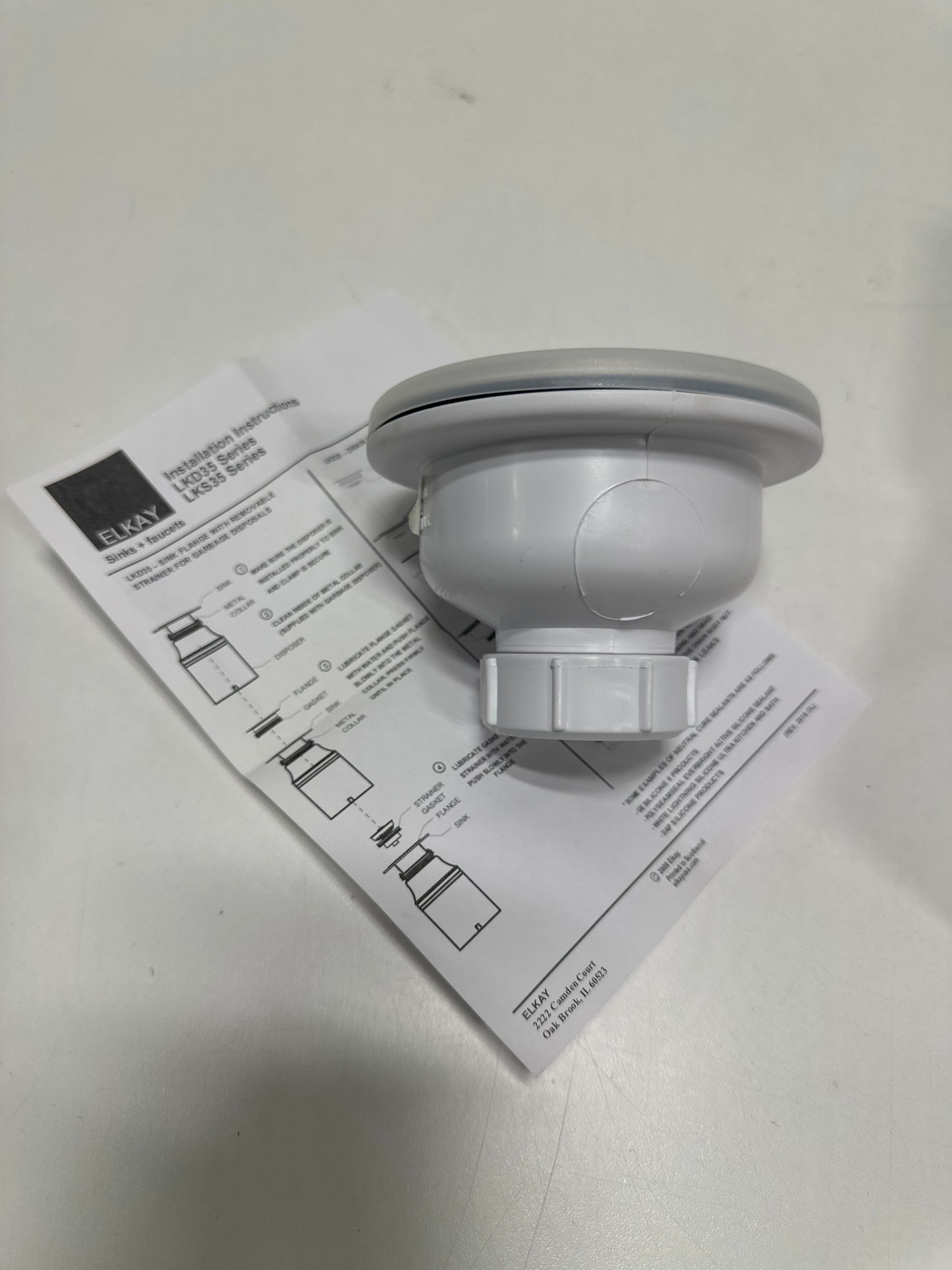 Elkay LKQS35RT Polymer Drain Fitting Removable Strainer and Rubber Stopper Ricotta