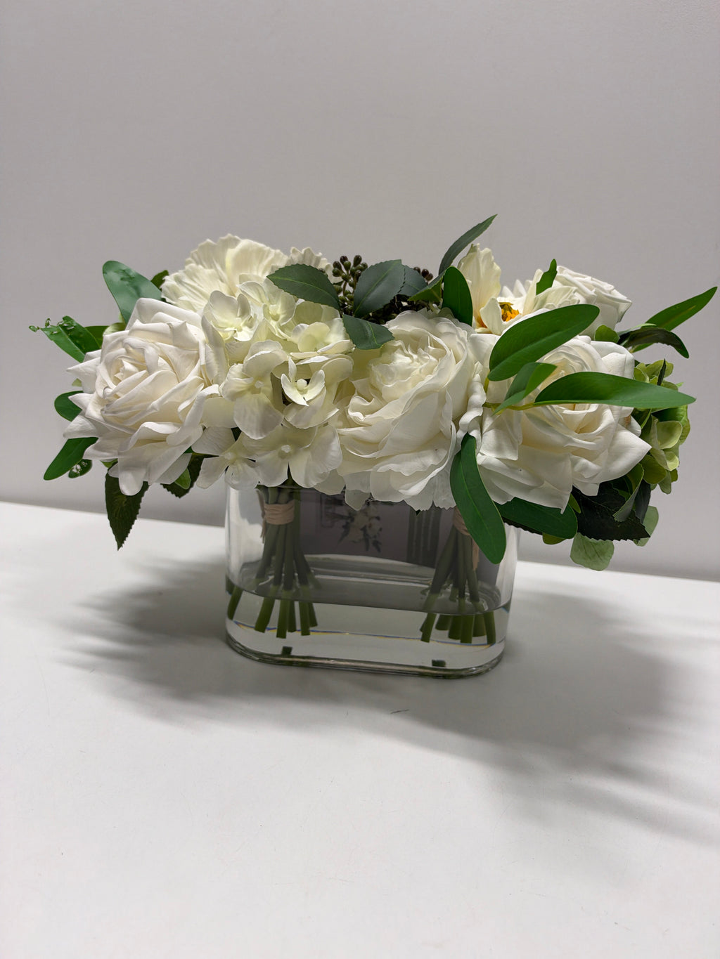Damage Faux 10” Mixed Rose & Hydrangea Arrangement
