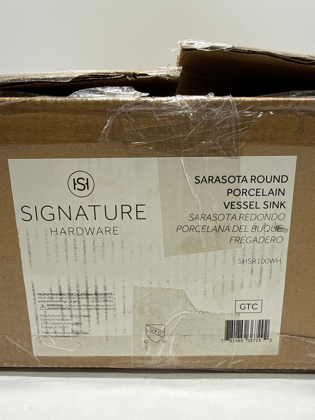 Signature Hardware 447953 Sarasota 15-1/2" Fireclay Vessel Bathroom Sink