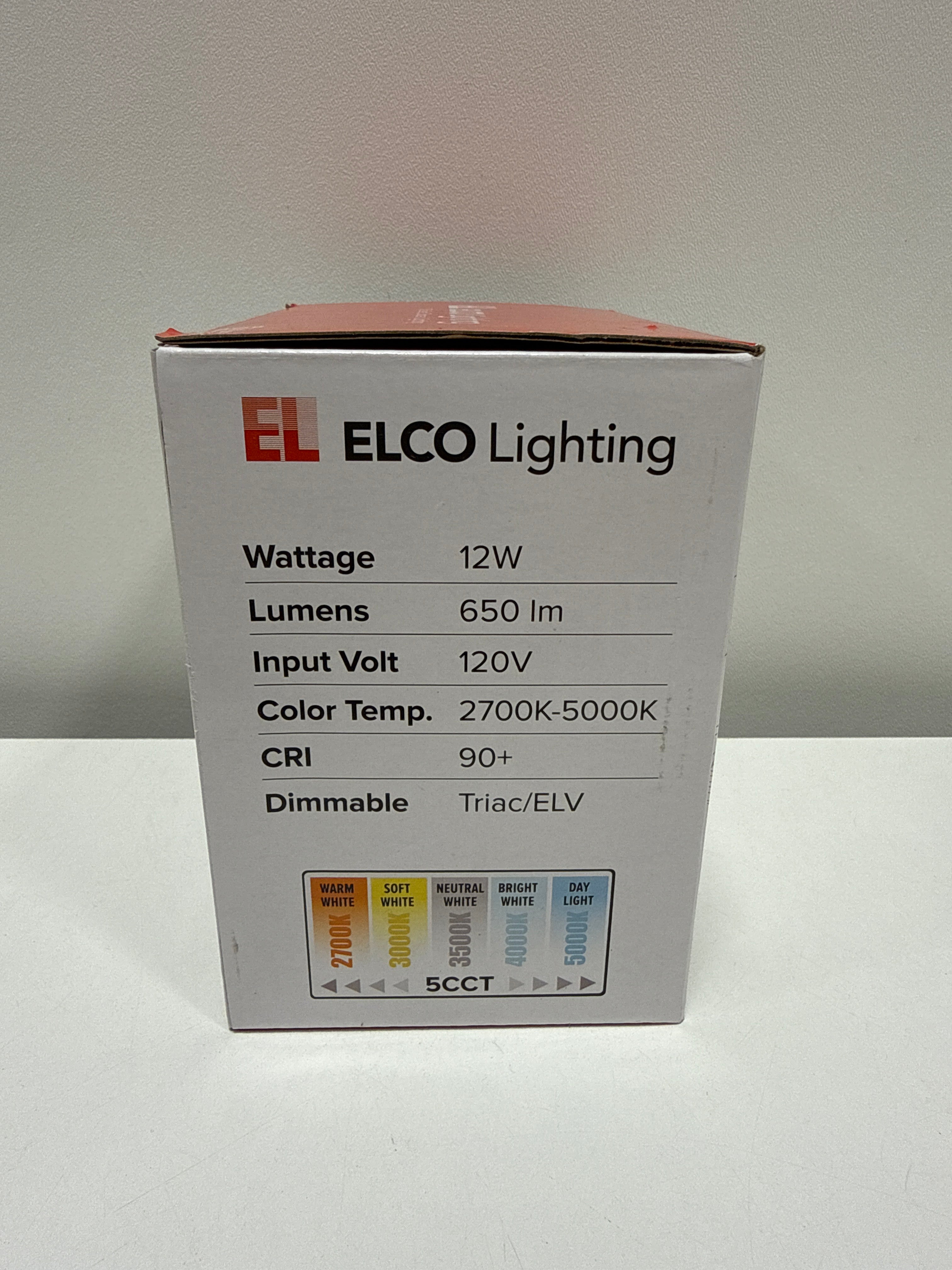 Elco EL414CT5 4" Integrated LED Adjustable Recessed Trim - 650 Lumens 5000 Kelvin - White