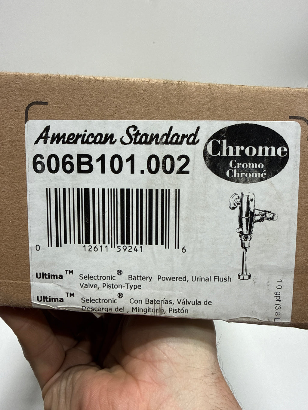 American Standard 606B.101 Selectronic 1.0 GPF 3/4" Top Spud Mounted Electronic Flushometer Polished Chrome