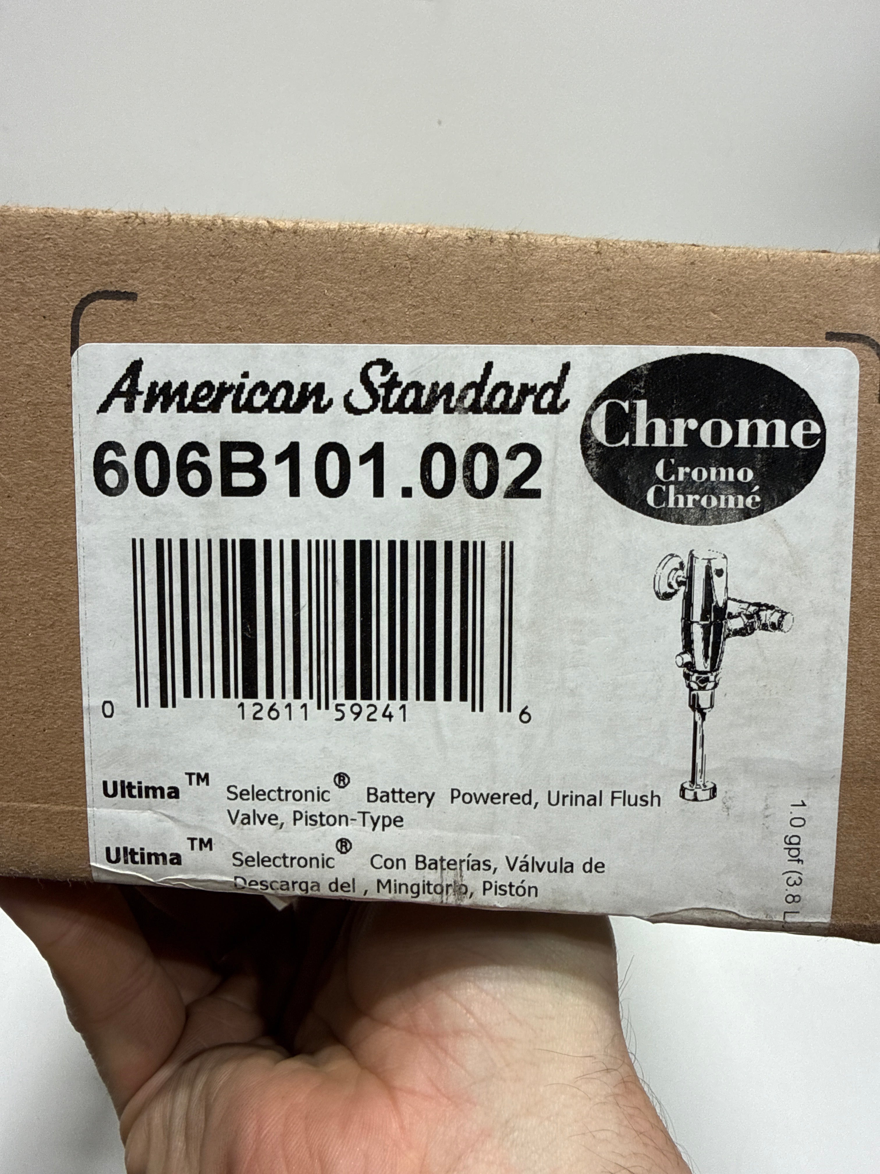 American Standard 606B.101 Selectronic 1.0 GPF 3/4" Top Spud Mounted Electronic Flushometer Polished Chrome