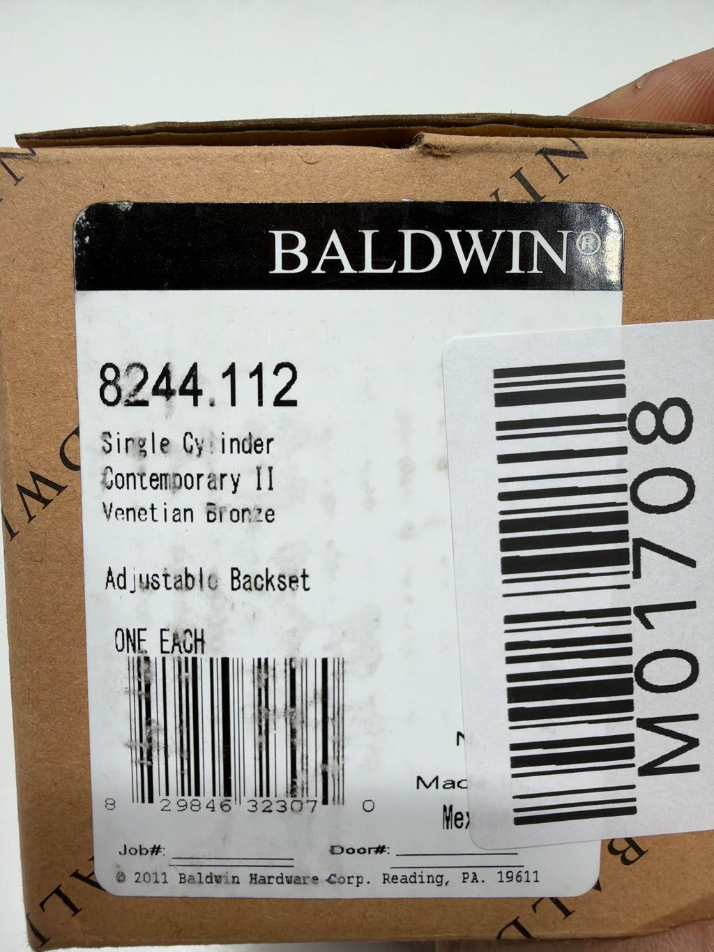 Baldwin Contemporary Low Profile Single Cylinder Deadbolt 8244.112