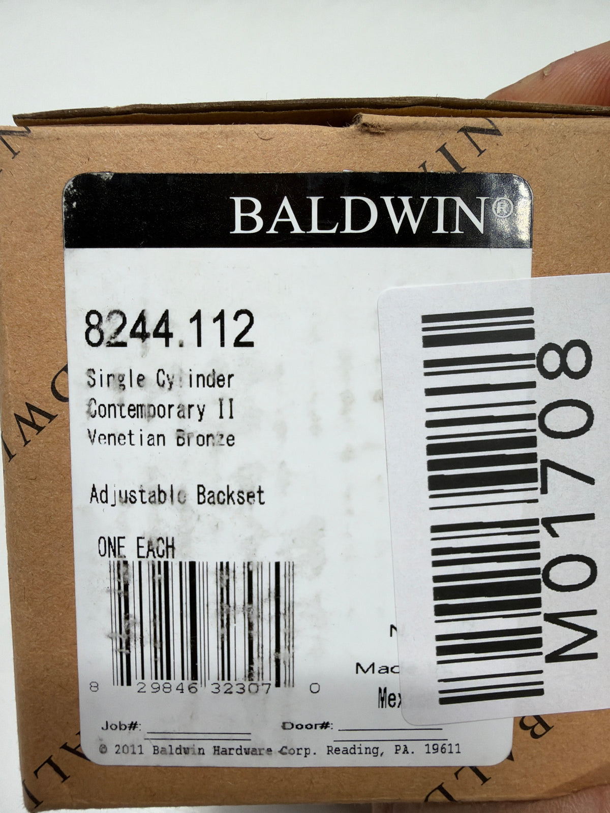 Baldwin Contemporary Low Profile Single Cylinder Deadbolt 8244.112