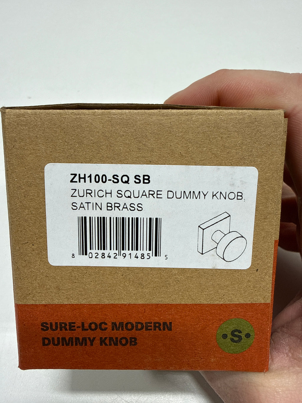 Sure-Loc Zh100-Sq Zurich Non-Turning One-Sided Dummy Door Knob - Brass