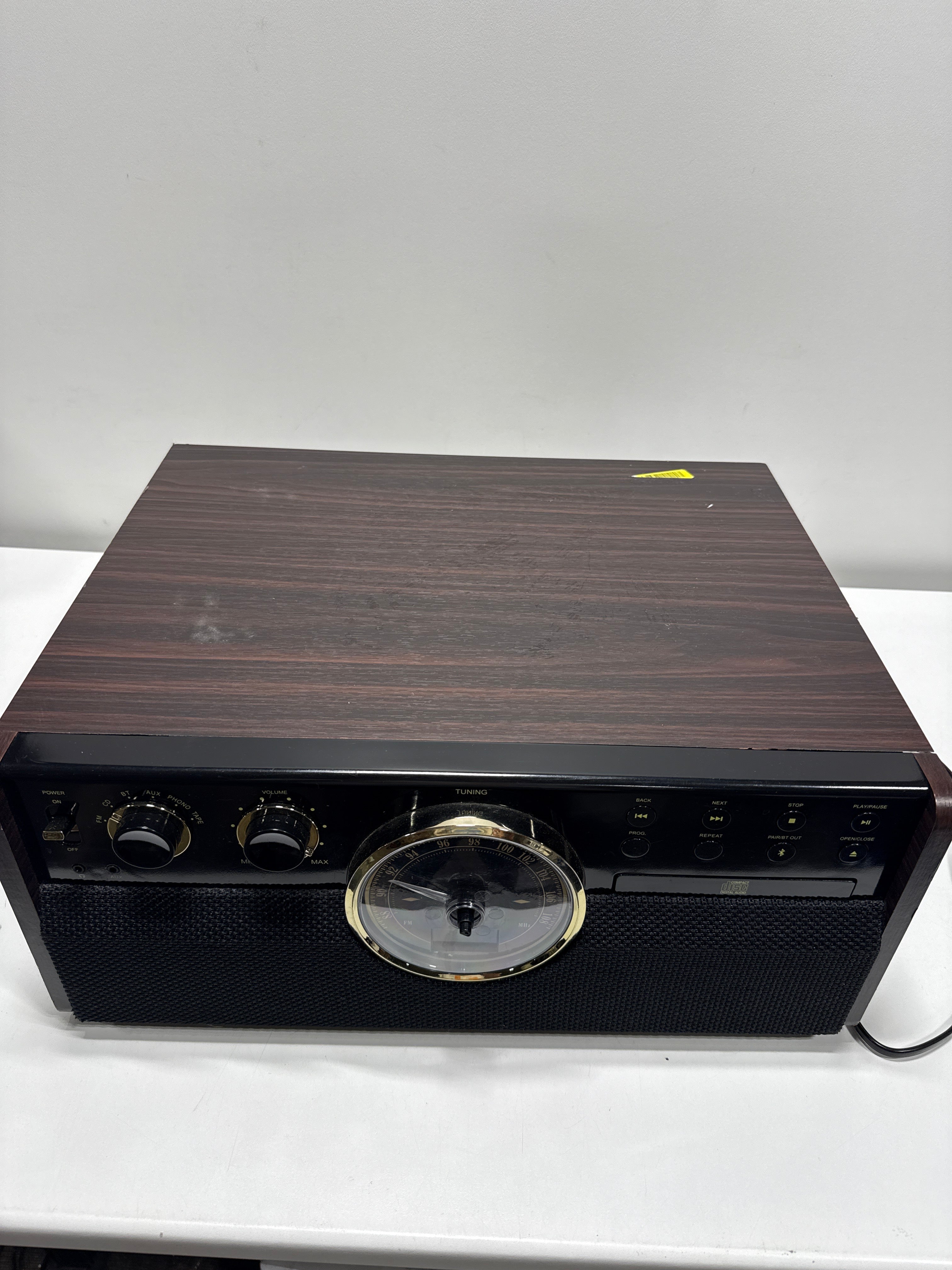 See Desc Scratch Victrola - Empire Bluetooth 6-in-1 Record Player - Gold/Brown/Black