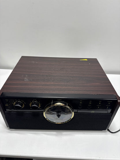 See Desc Scratch Victrola - Empire Bluetooth 6-in-1 Record Player - Gold/Brown/Black