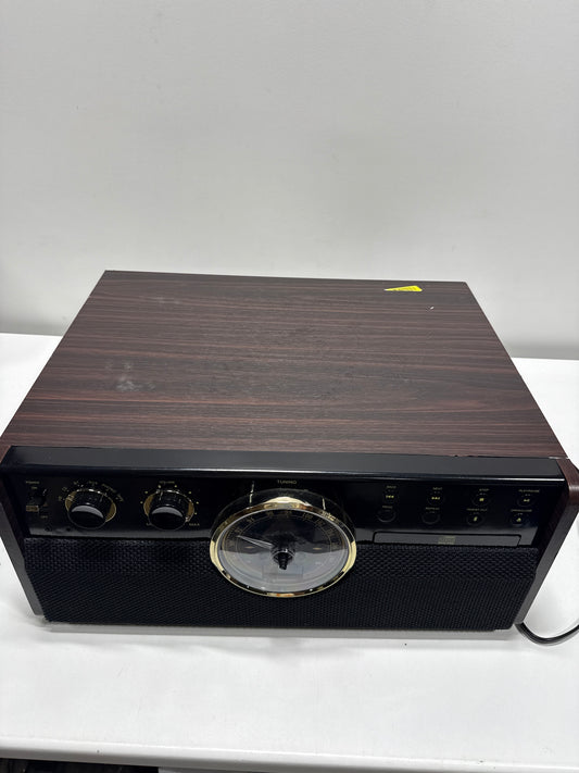 See Desc Scratch Victrola - Empire Bluetooth 6-in-1 Record Player - Gold/Brown/Black