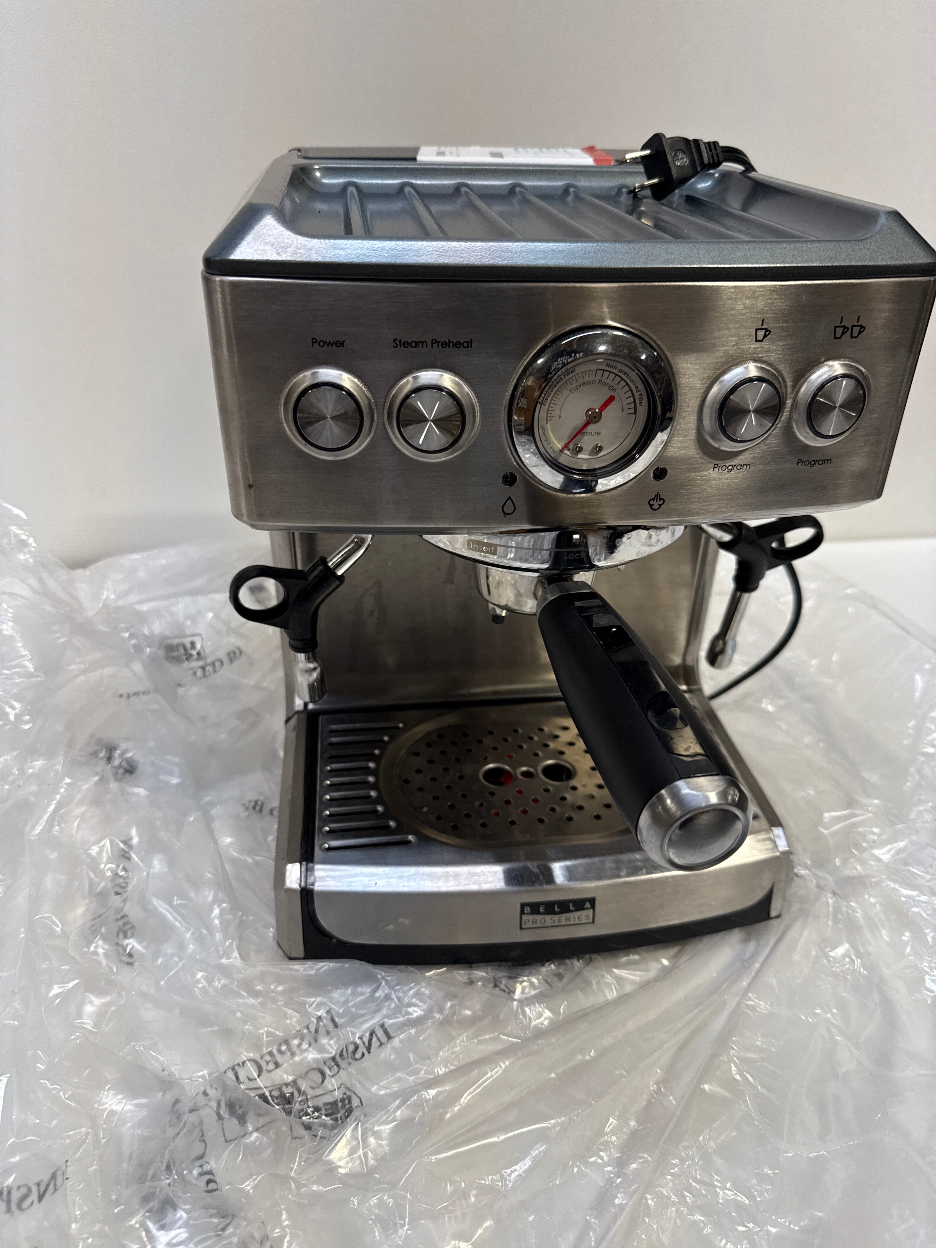 Used Bella Pro Series - Espresso Machine with 19 bars of pressure - Stainless Steel - *Kitchen Appliances