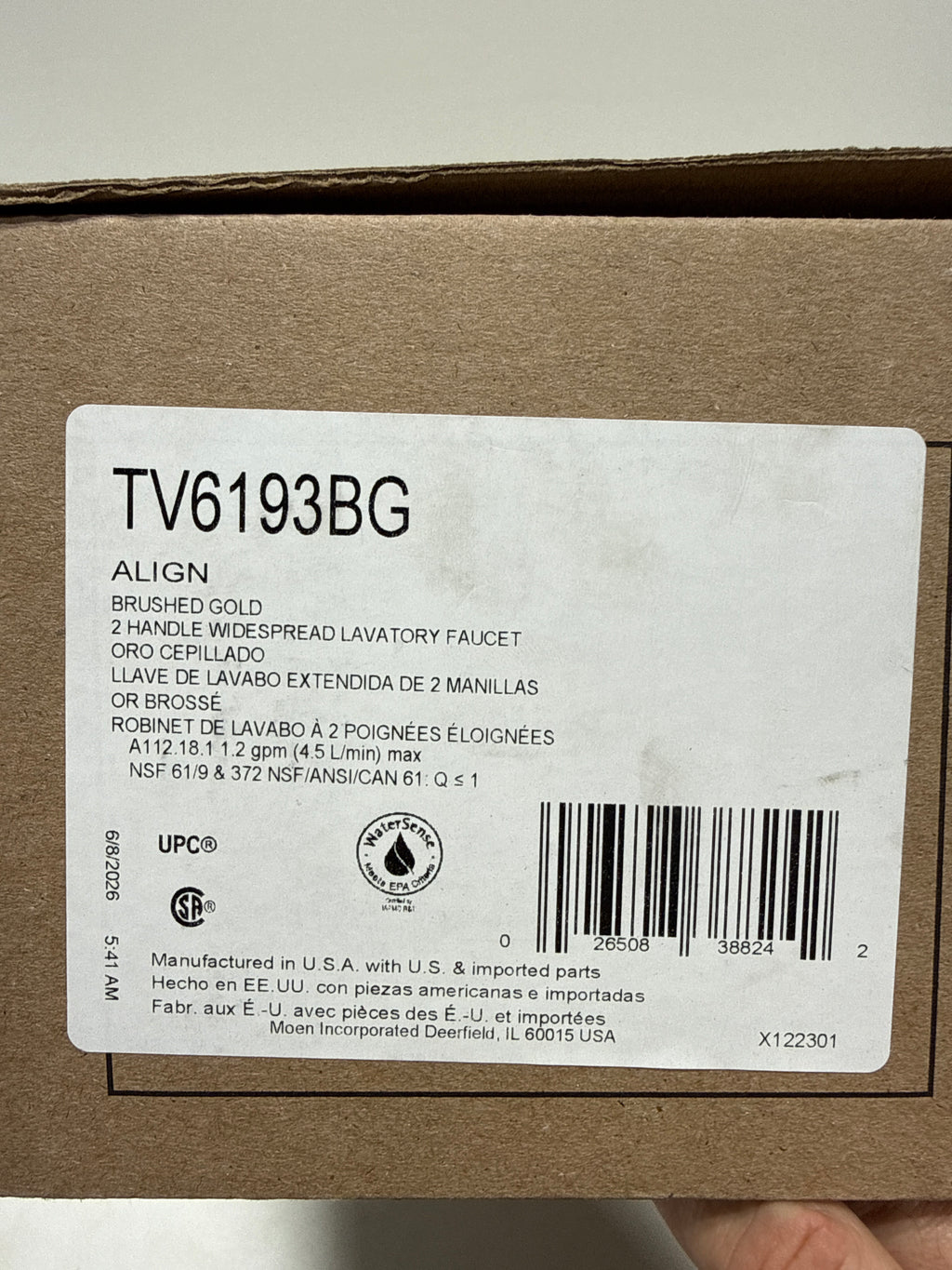 Moen TV6193 Align 1.2 GPM Widespread Bathroom Faucet with Pop-up Drain Assembly Brushed Gold Faucet