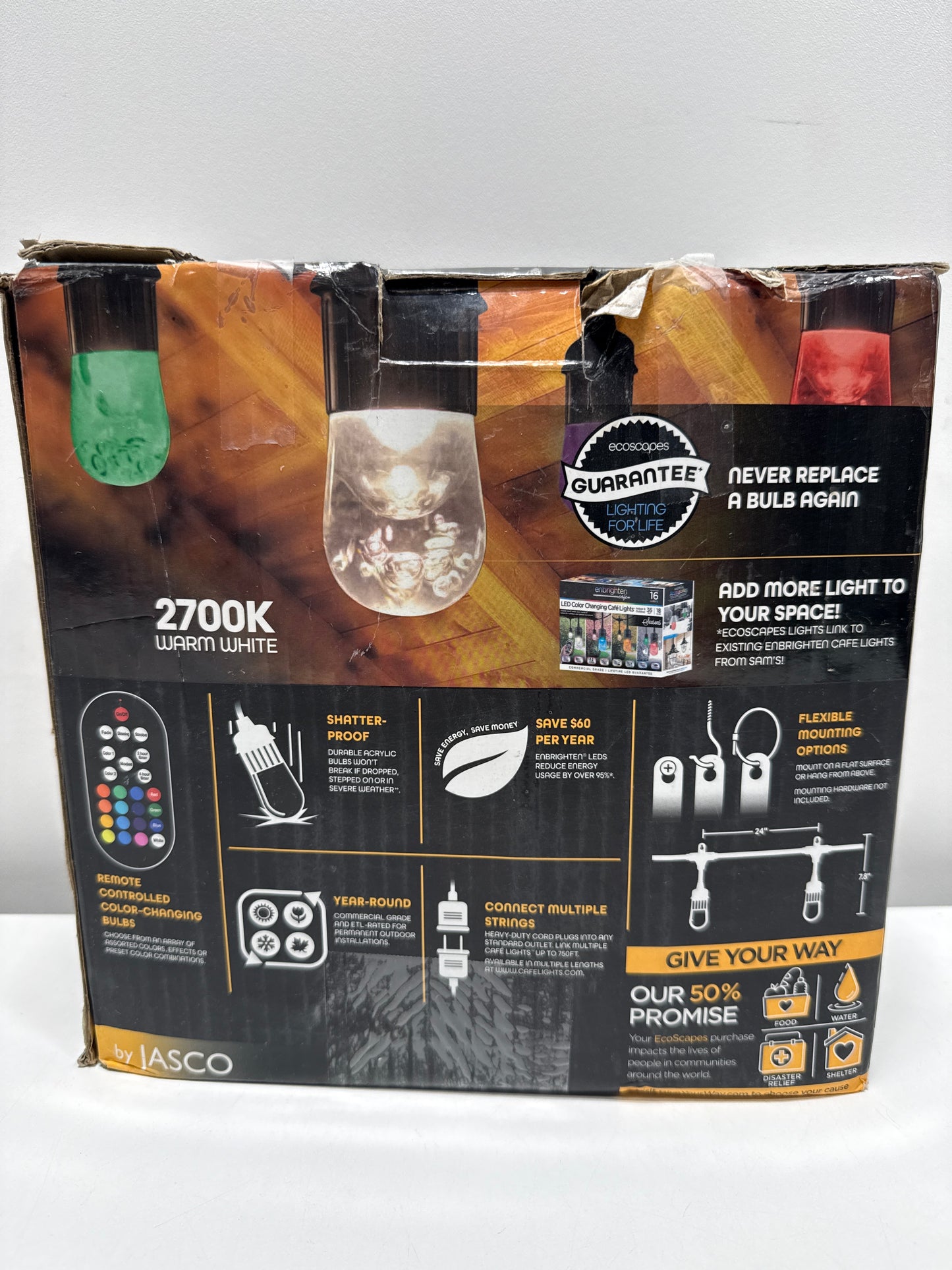 EcoScapes 24 ™ LED Color-Changing Caf © String Lights (12 Bulbs) by Enbrighten