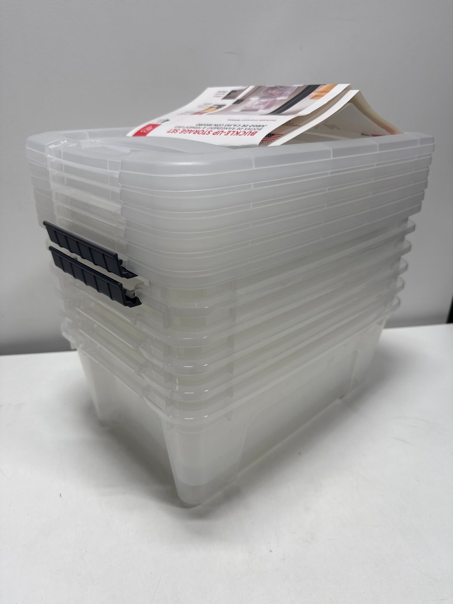 See Desc Iris Buckle up Storage Box 12.9 Quart Clear 6 Count