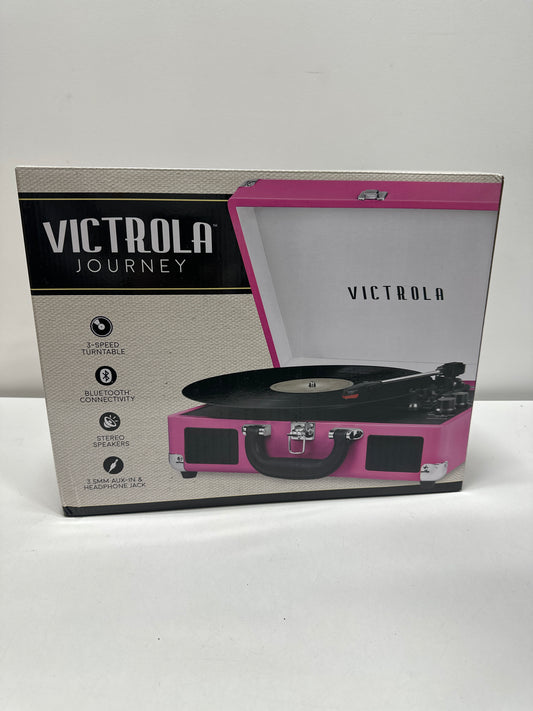 Victrola - Journey Bluetooth Suitcase Record Player with 3-speed Turntable - (Pink)