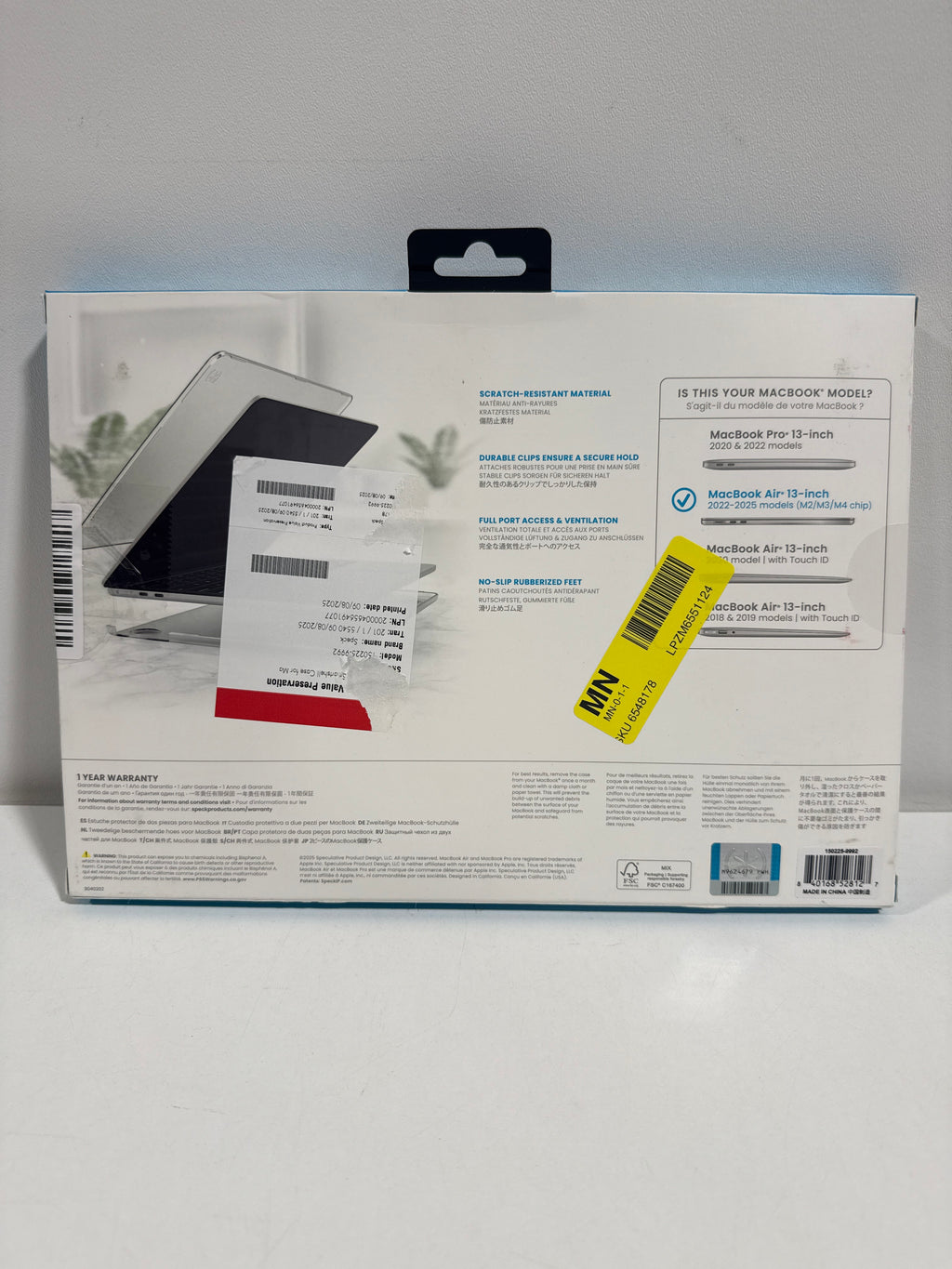 SmartShell Apple MacBook Air 13-inch M2/M3/M4 (2022-2025) Cases - Clear - *Computers & Office