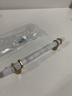 Carrione 5-1/16 Inch 128mm Center-to-Center Marble White/Champagne Bronze Cabinet Pull - *Tools Hardware & Misc
