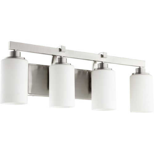 Quorum International 5207-4 Lancaster 4 Light 27-1/2" Wide Bathroom Vanity Light Satin Nickel