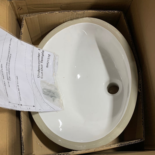 Signature Hardware Mangrove 15" Vitreous China Undermount Bathroom Sink White Sinks Bathroom Sinks Sinks Only