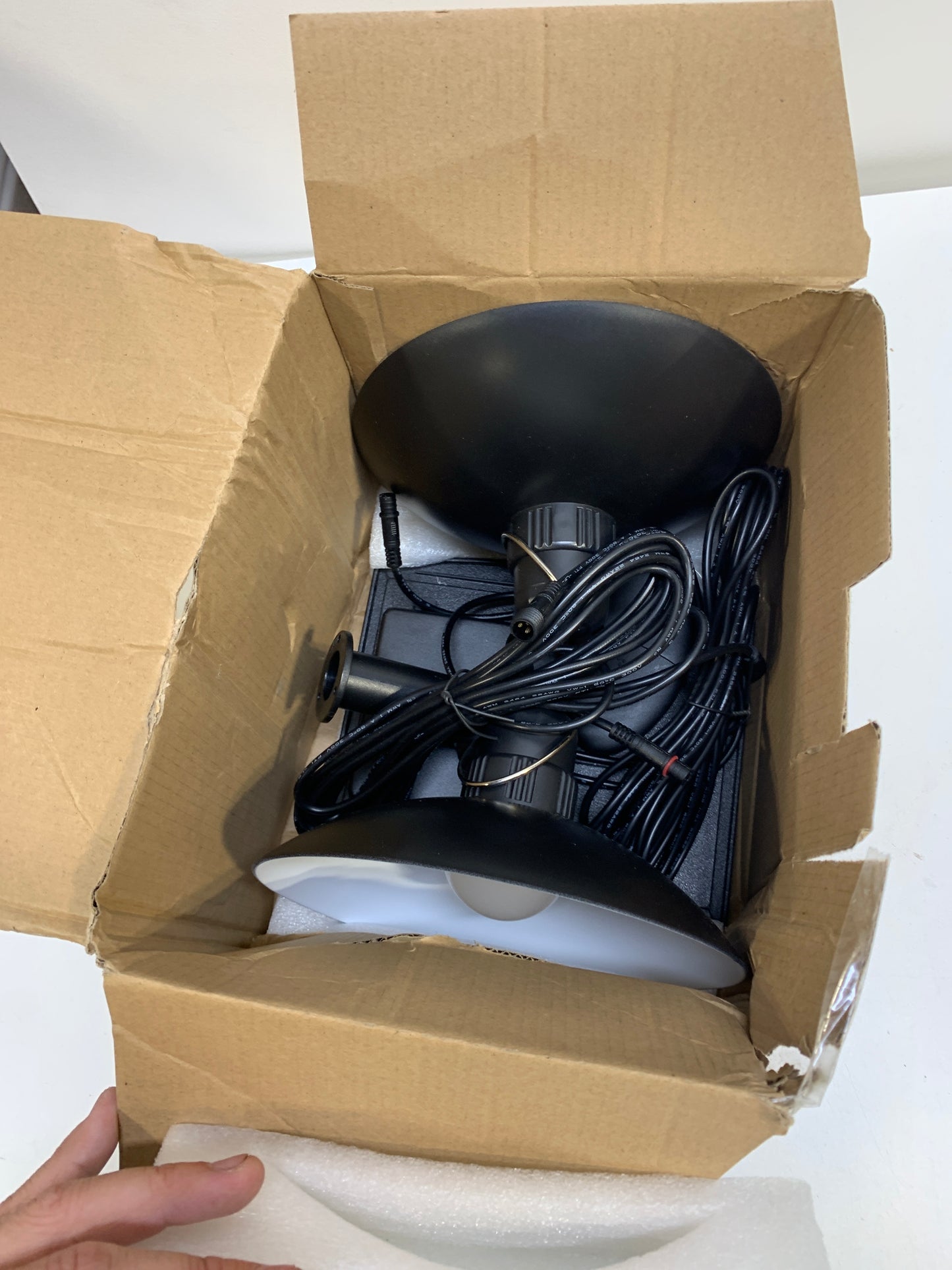 AGPTEK Solar Pendant Lights Outdoor Indoor, Dual Head Solar Shed Lights IP65 Waterproof Solar Lamp Indoor Solar Lights with Remote for Shed, Gazebo, Home, Patio, Barn, Chicken Coop, Porch, Garage