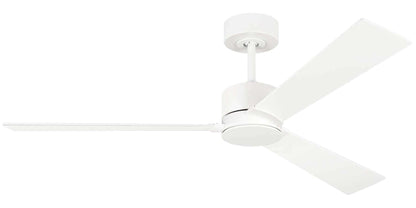 Monte Carlo 3RZR52RZW Rozzen 52" Damp Locations Ceiling Fan with Hand Remote, 3 Blades, Matte White