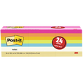 Post-it Notes, 3” x 3”, Assorted Bright Colors, 100 Sheets, 24 Pads