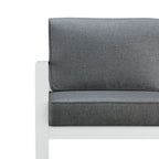 2 Real Flame Baltic White Aluminum Outdoor Chairs with Grey Cushions
