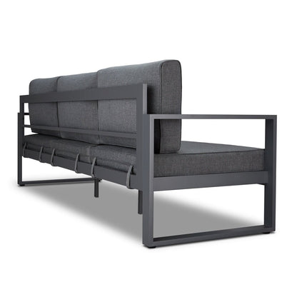 Real Flame Baltic Gray Aluminum Outdoor Sofa with Gray Cushions
