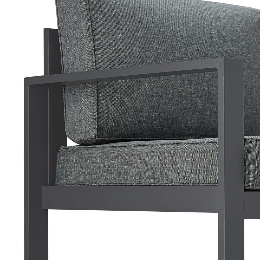 Real Flame Baltic Gray Aluminum Outdoor Sofa with Gray Cushions