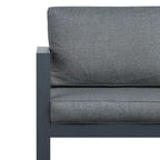 Real Flame Baltic Grey Aluminum Outdoor Loveseat with Grey Cushions