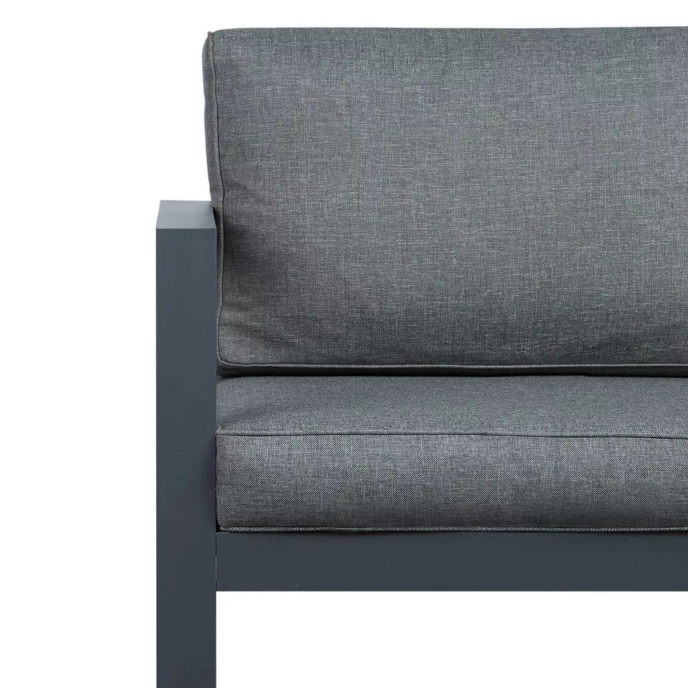 Real Flame Baltic Grey Aluminum Outdoor Loveseat with Grey Cushions