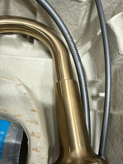 Scratch Missing Part Delta 35442-MPU-DST Altado 1.2 GPM Widespread Bathroom Faucet with Push Pop-up Drain Assembly Champagne Bronze