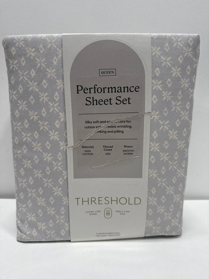 Queen 400 Thread Count Holiday Performance Sheet Set Twinkle Stars - Threshold