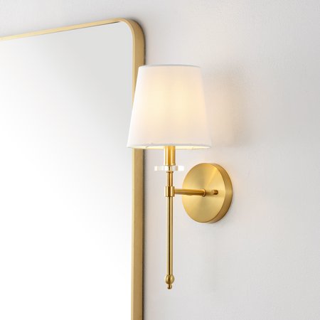 Olivia 6.5 in. 1-Light Brass Gold Modern Midcentury Iron LED Vanity Light