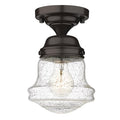 Z-Lite 736F1-BRZ Vaughn Flush Mount, 1-Light 60 Watts, Bronze