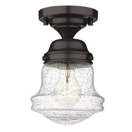 Z-Lite 736F1-BRZ Vaughn Flush Mount, 1-Light 60 Watts, Bronze