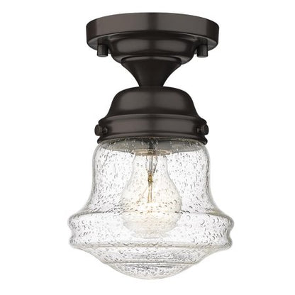 Z-Lite 736F1-BRZ Vaughn Flush Mount, 1-Light 60 Watts, Bronze