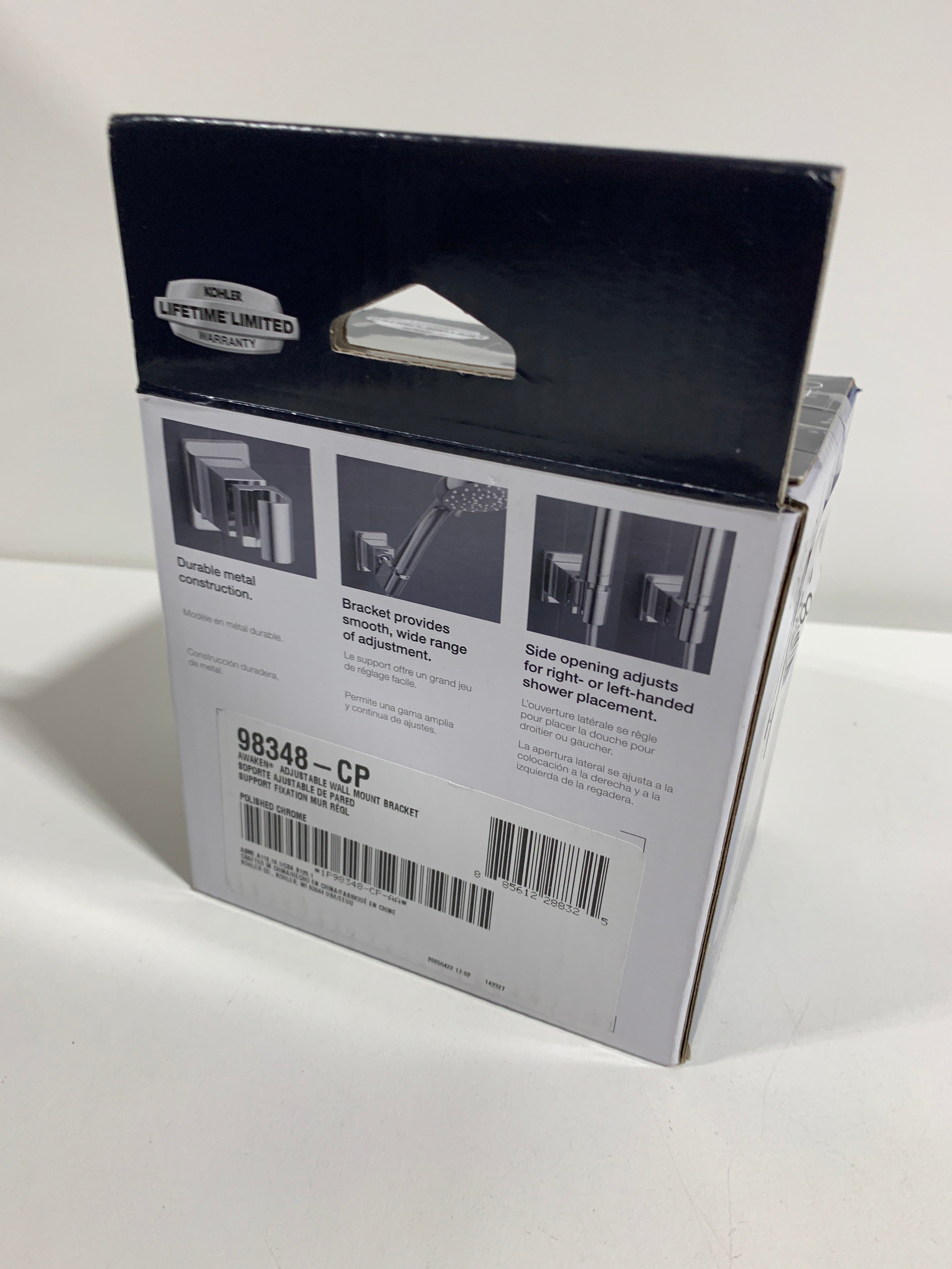 Kohler 98348-CP Awaken Adjustable Wall Bracket Polished Chrome - *Plumbing