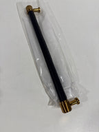 Signature Hardware 954063-O-10116 Lazzara 10-1/16 Inch Center to Center Black Leather Bar Cabinet Pull Brushed Gold