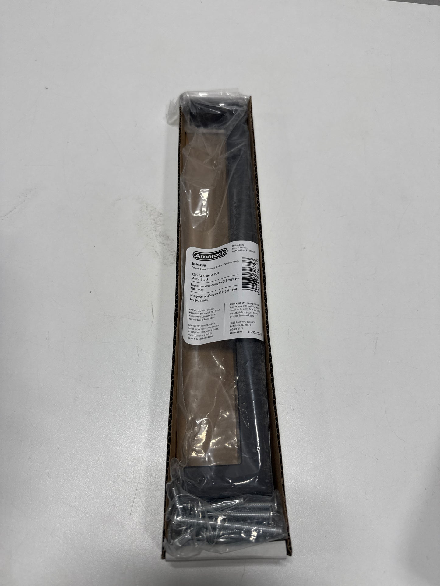 Amerock BP54045FB | Matte Black Appliance Pull | 12 inch (305mm) Center-to-Center Cabinet Handle | Monument | Furniture Hardware