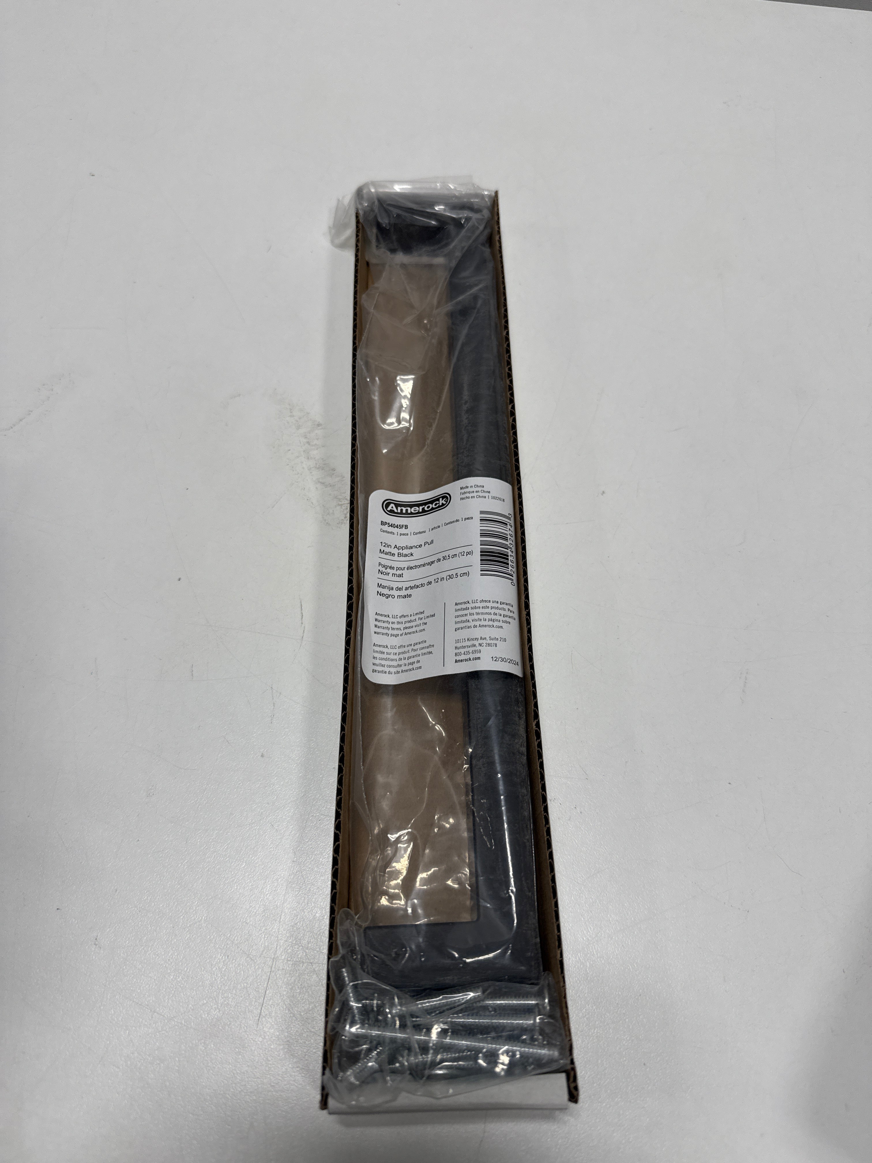 Amerock BP54045FB | Matte Black Appliance Pull | 12 inch (305mm) Center-to-Center Cabinet Handle | Monument | Furniture Hardware