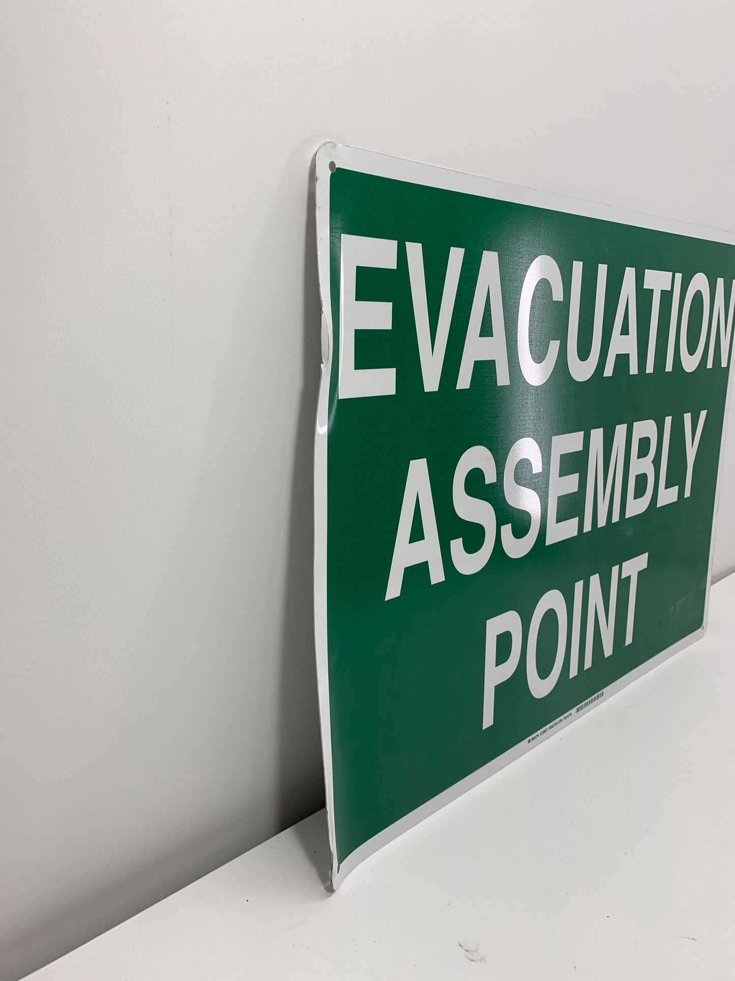 Brady 139657 Aluminum "Evacuation Assembly Point" Sign, Text, 18" H x 24" W, White on Green