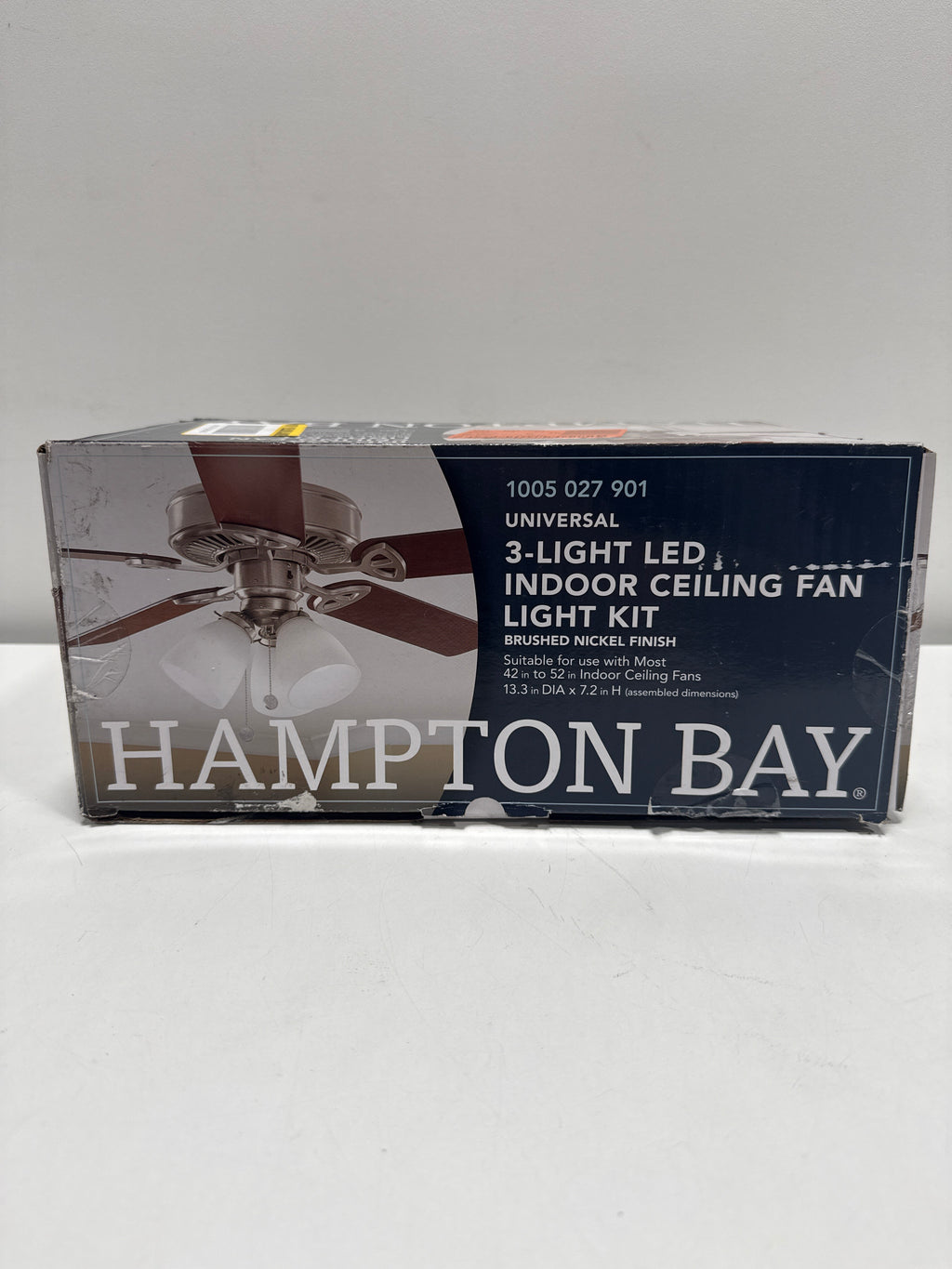 3-Light Brushed Nickel Ceiling Fan Shades LED Light Kit
